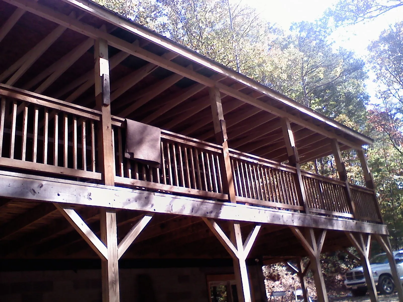 Timber framing under a new elevated porch and deck — Roof Leak Repair in Osceola Mills by Roofing Brothers